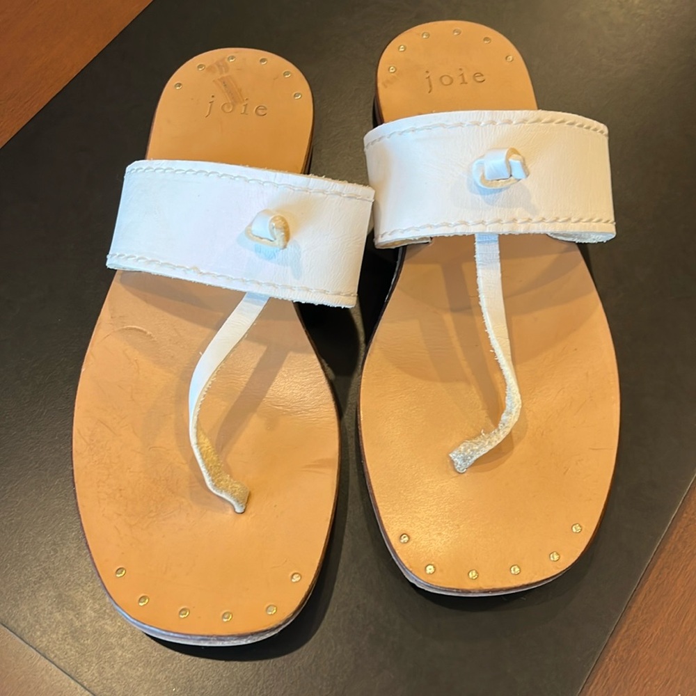 JOIE white thong sandals